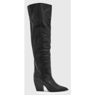  δερμάτινες μπότες allsaints reina boot γυναικείες, χρώμα: μαύρο, w096fb