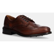  δερμάτινα κλειστά παπούτσια hackett london jame brogue χρώμα: καφέ, hms21426