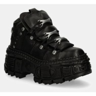  δερμάτινα αθλητικά παπούτσια new rock crust negro + tank casco negro χρώμα: μαύρο, m-wall106-s12