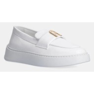  δερμάτινα μοκασίνια furla loafer χρώμα: άσπρο, yi08spt bx3245 01b00