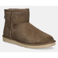  μπότες χιονιού σουέτ ugg classic mini χρώμα: καφέ, 1002072-hck