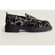  δερμάτινα μοκασίνια hoff mocasin leopard gris χρώμα: γκρι, 22428003