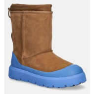  μπότες χιονιού ugg classic short weather hybrid χρώμα: καφέ, 1143992-cbg