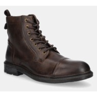  δερμάτινα παπούτσια jeep woodland boot χρώμα: καφέ, jm42040a