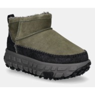  μπότες χιονιού σουέτ ugg venture daze ultra mini χρώμα: πράσινο, 1158200-blvc