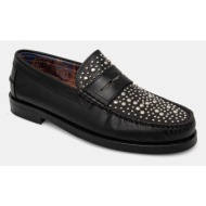  δερμάτινα μοκασίνια naked wolfe riviera χρώμα: μαύρο, riviera black studs