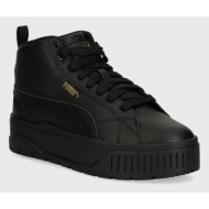  δερμάτινα αθλητικά παπούτσια puma karmen ii mid χρώμα: μαύρο, 397459