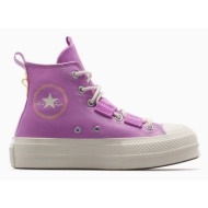  πάνινα παπούτσια converse chuck taylor all star lift utility χρώμα: ροζ, a07602c