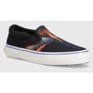  πάνινα παπούτσια marcelo burlon icon wings slip-on vulcanized χρώμα: μαύρο, cmia079s24fab0011026