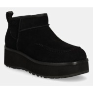  μπότες σουέτ ugg cityfunc ultra mini χρώμα: μαύρο, 1158193-blk