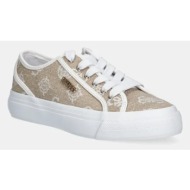  πάνινα παπούτσια guess jelexa7 χρώμα: μπεζ, fljjx7 fal12