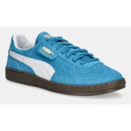  σουέτ αθλητικά παπούτσια puma super team sd χρώμα: μπλε, 398528