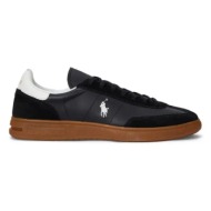 sneakers δερμάτινα  παπούτσια polo ralph lauren bedford pp χρώμα: μαύρο, 809961181002