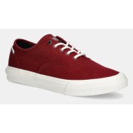  πάνινα παπούτσια tommy hilfiger th hi vulc low oxford twill χρώμα: κόκκινο, fm0fm05400