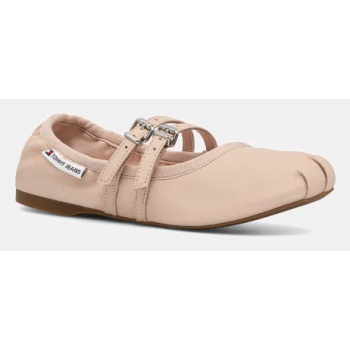 δερμάτινες μπαλαρίνες tommy jeans