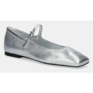  δερμάτινες μπαλαρίνες kennel & schmenger leila χρώμα: ασημί, 51-11650