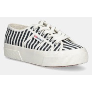  πάνινα παπούτσια superga stripes print χρώμα: ναυτικό μπλε, s2136yw