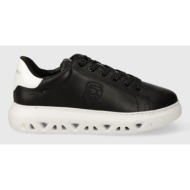  δερμάτινα αθλητικά παπούτσια karl lagerfeld kapri kite χρώμα: μαύρο, kl54530