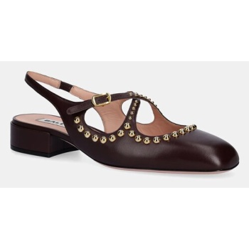 δερμάτινες γόβες bally χρώμα καφέ