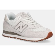  σουέτ αθλητικά παπούτσια new balance 574 χρώμα: μπεζ, wl574bem