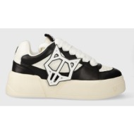  δερμάτινα αθλητικά παπούτσια naked wolfe kosa χρώμα: μαύρο f30