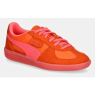  δερμάτινα αθλητικά παπούτσια puma palermo χρώμα: πορτοκαλί, 398381