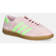  σουέτ αθλητικά παπούτσια adidas originals hamburg w χρώμα: ροζ, js0683