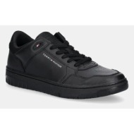  αθλητικά tommy hilfiger th basket core lite lth mix χρώμα: μαύρο, fm0fm05518