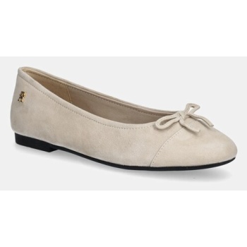 μπαλαρίνες σουέτ tommy hilfiger toe cap