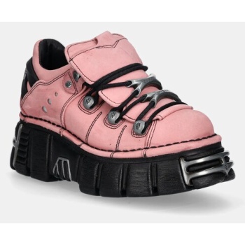 nubuck sneakers new rock χρώμα ροζ