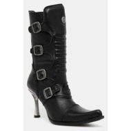  δερμάτινες μπότες new rock crust negro, malicia negro tacon caribe acero γυναικείες, χρώμα: μαύρο, m