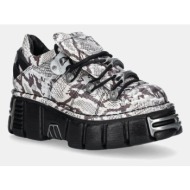  δερμάτινα αθλητικά παπούτσια new rock χρώμα: γκρι, m-120n-c59