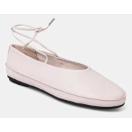  δερμάτινες μπαλαρίνες calvin klein ballerina mary jane strap lth χρώμα: ροζ, hw0hw02656