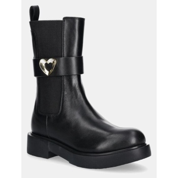 δερμάτινες μπότες love moschino
