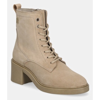 σουέτ μπότες tommy hilfiger suede mid