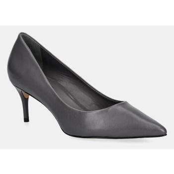 δερμάτινες γόβες answear.lab χρώμα γκρι