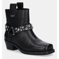  δερμάτινες μπότες liu jo roxy 01 γυναικείες, χρώμα: μαύρο, sf5047p010222222