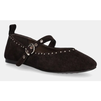 μπαλαρίνες σουέτ answear.lab χρώμα καφέ