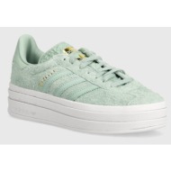  δερμάτινα αθλητικά παπούτσια adidas originals gazelle bold χρώμα: τιρκουάζ, ig4381