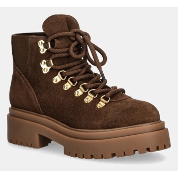 σουέτ μπότες answear.lab χρώμα καφέ