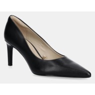  δερμάτινες γόβες calvin klein ess stiletto 70 χρώμα: μαύρο, hw0hw02607