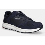  αθλητικά tommy hilfiger outdoor runner mix χρώμα: ναυτικό μπλε, fm0fm05574
