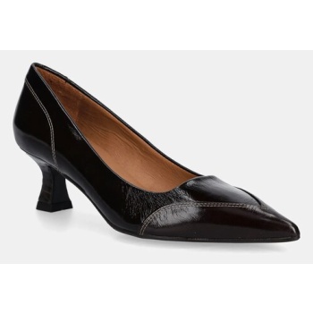 δερμάτινες γόβες billi bi χρώμα καφέ