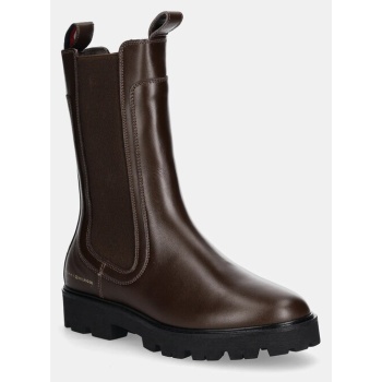 δερμάτινες μπότες τσέλσι tommy hilfiger