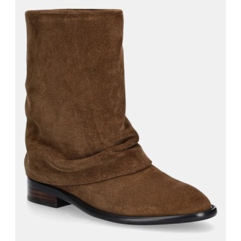 σουέτ μπότες answear.lab χρώμα καφέ
