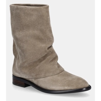 σουέτ μπότες answear.lab χρώμα μπεζ