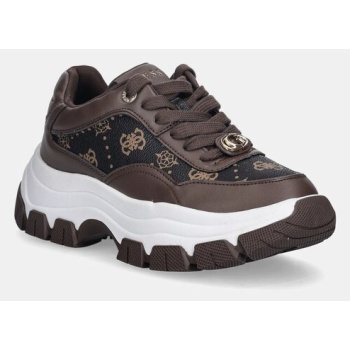 αθλητικά guess berrett2 χρώμα καφέ