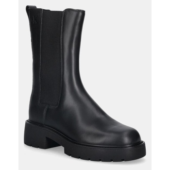 δερμάτινες μπότες τσέλσι calvin klein