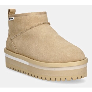 μπότες χιονιού σουέτ tommy jeans tjw