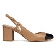  δερμάτινες γόβες geox d virnilisa 65 χρώμα: καφέ, d55yya 000tu c0015